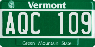 VT license plate AQC109