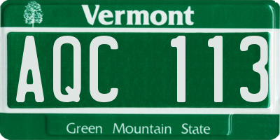 VT license plate AQC113