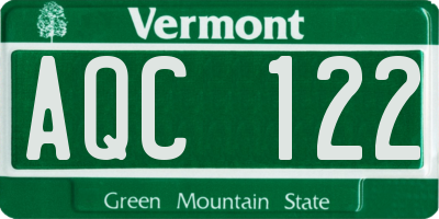 VT license plate AQC122