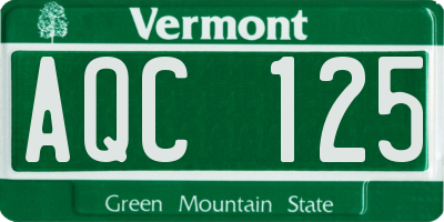 VT license plate AQC125