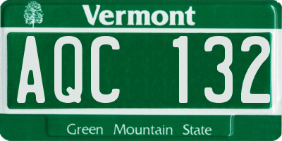 VT license plate AQC132