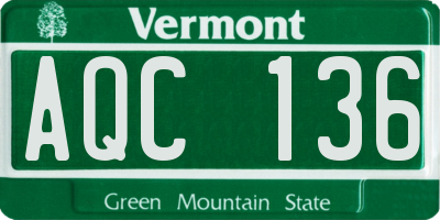 VT license plate AQC136