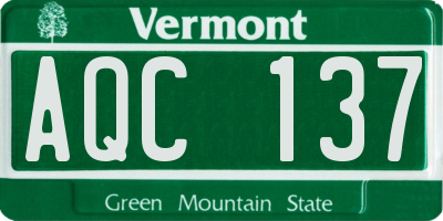 VT license plate AQC137
