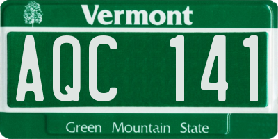 VT license plate AQC141
