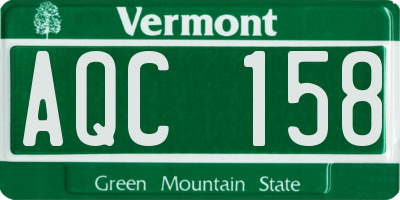 VT license plate AQC158