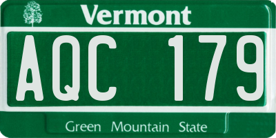VT license plate AQC179