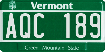 VT license plate AQC189