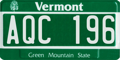VT license plate AQC196