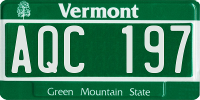 VT license plate AQC197