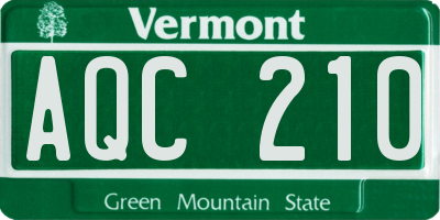 VT license plate AQC210