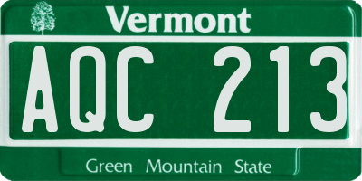 VT license plate AQC213