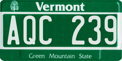 VT license plate AQC239