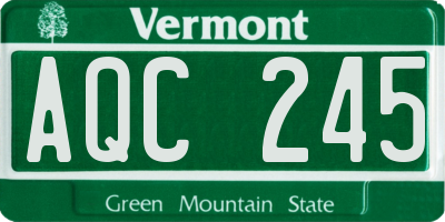 VT license plate AQC245