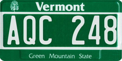 VT license plate AQC248