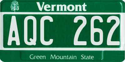 VT license plate AQC262