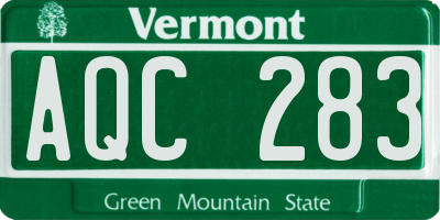VT license plate AQC283