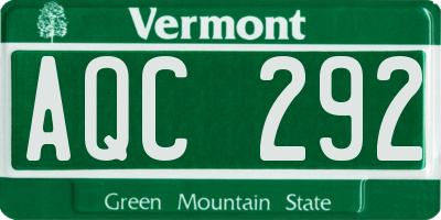 VT license plate AQC292