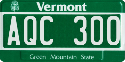 VT license plate AQC300