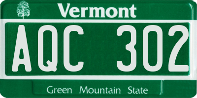 VT license plate AQC302
