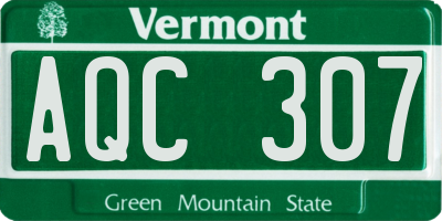 VT license plate AQC307