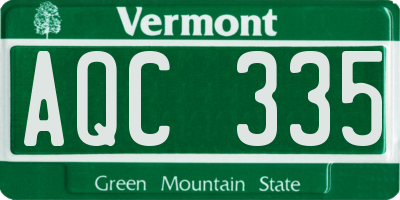 VT license plate AQC335