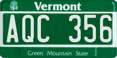 VT license plate AQC356