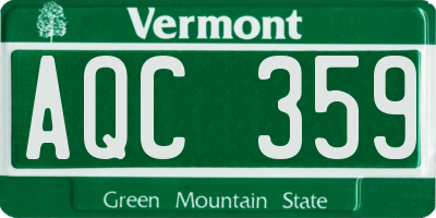 VT license plate AQC359