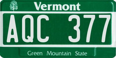 VT license plate AQC377