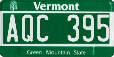 VT license plate AQC395