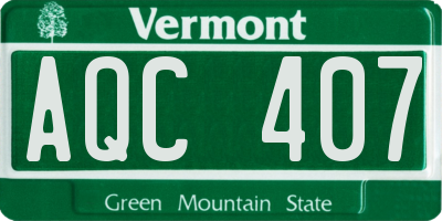 VT license plate AQC407