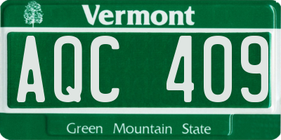 VT license plate AQC409