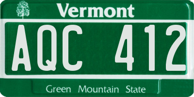 VT license plate AQC412