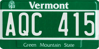 VT license plate AQC415