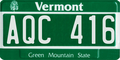 VT license plate AQC416