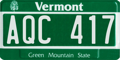 VT license plate AQC417