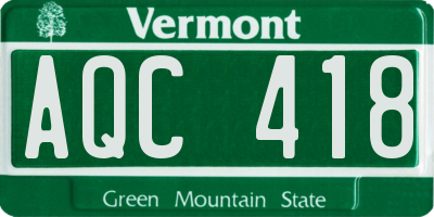 VT license plate AQC418