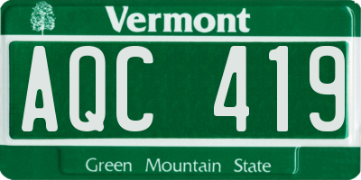 VT license plate AQC419