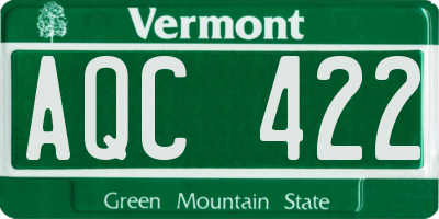 VT license plate AQC422