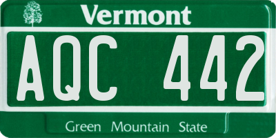 VT license plate AQC442