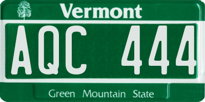 VT license plate AQC444