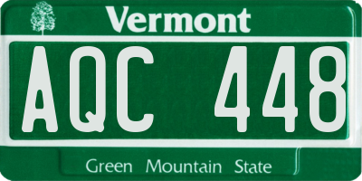 VT license plate AQC448