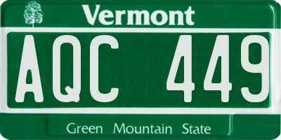 VT license plate AQC449