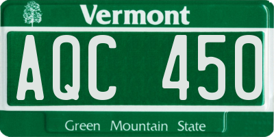 VT license plate AQC450