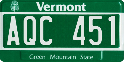 VT license plate AQC451