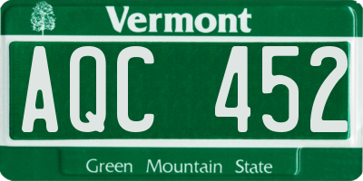 VT license plate AQC452