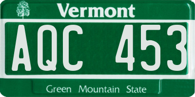 VT license plate AQC453
