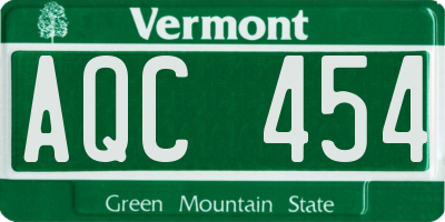 VT license plate AQC454