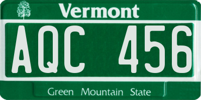VT license plate AQC456