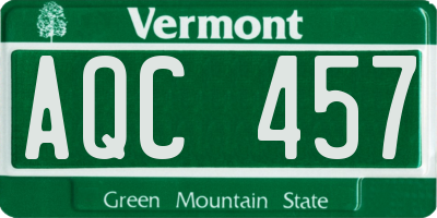 VT license plate AQC457