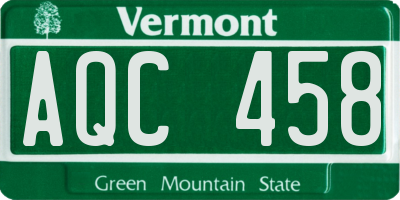 VT license plate AQC458